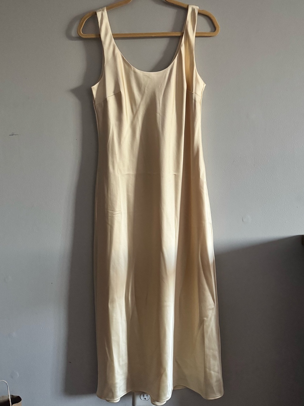 Future Collective Yellow Silk Midi Slip Dress